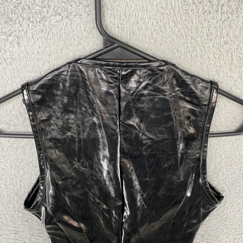 Patrice Catanzaro Dress Womens XS Black Wet Look Zip Front Bodycon Rave Sexy - Picture 8 of 14